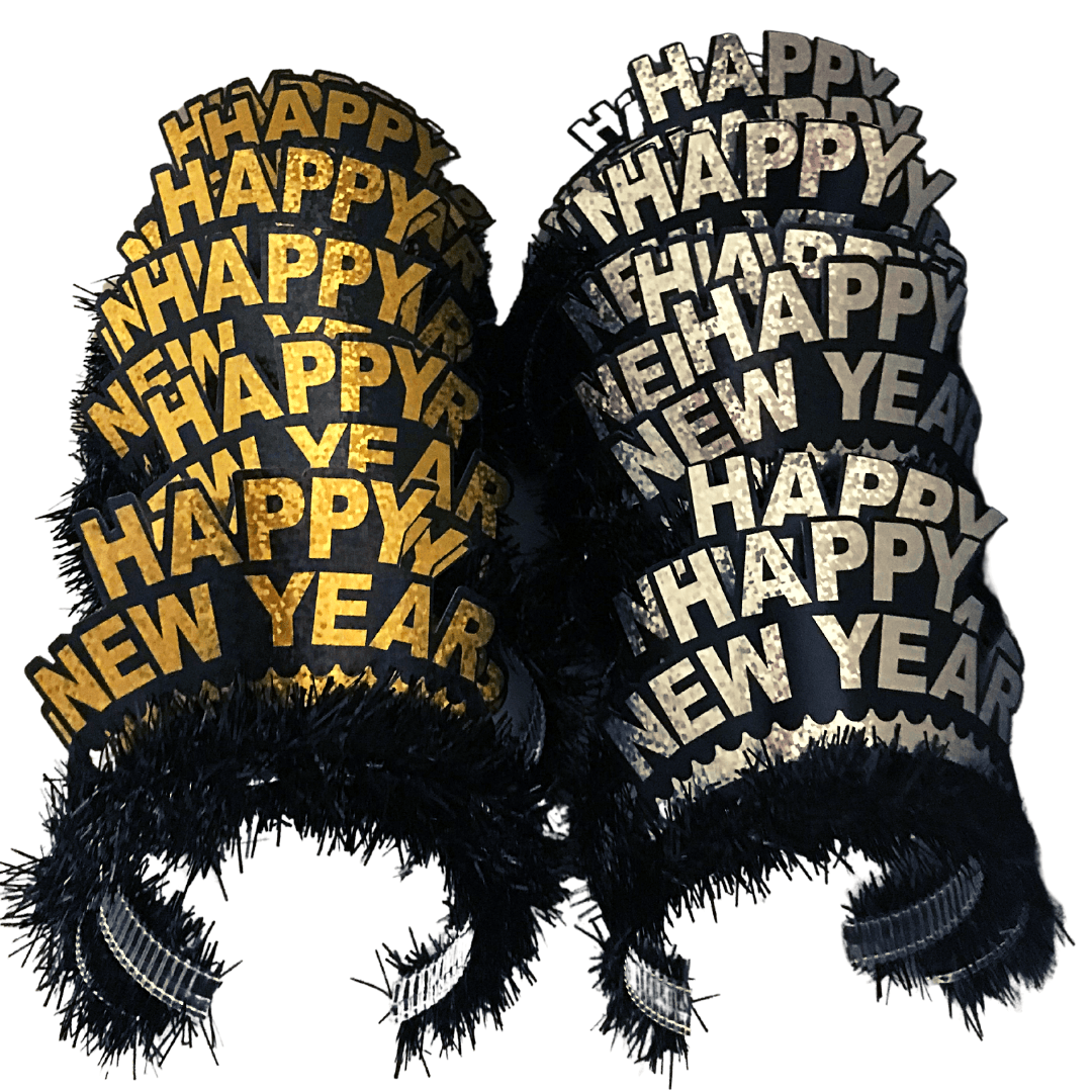 Happy New Year pääpanta, eri värejä - Art Move Store Oy