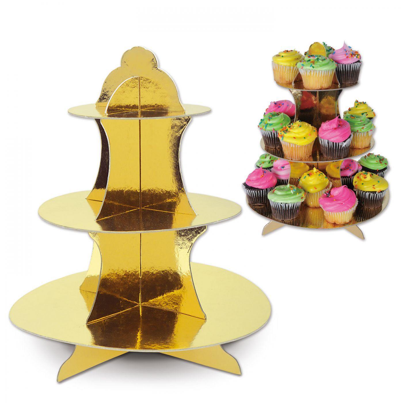 Tarjoiluastia kulta-cupcake stand - Art Move Store Oy